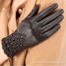 ZF1066 Winter Fleece Gefüttert warmes Elastik Leder Handschuhe in Lixian